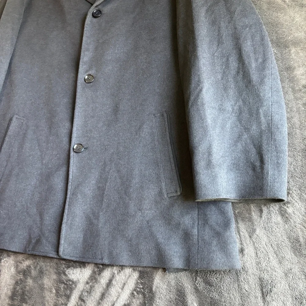 Ermenegildo Zegna Mens Wool Silk Car Coat Luxury Minimalist Fits XL Navy/Gray